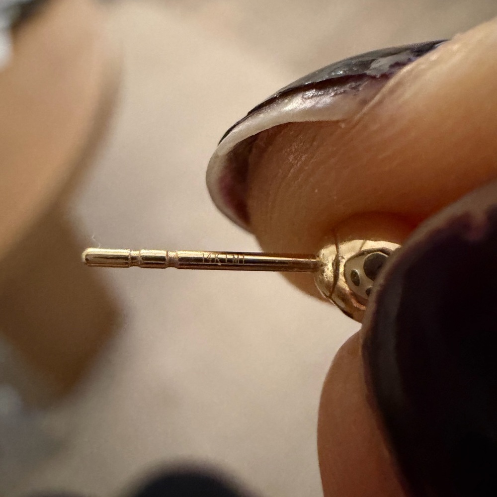 14K Gold Ball Earrings - Picture 4 of 4